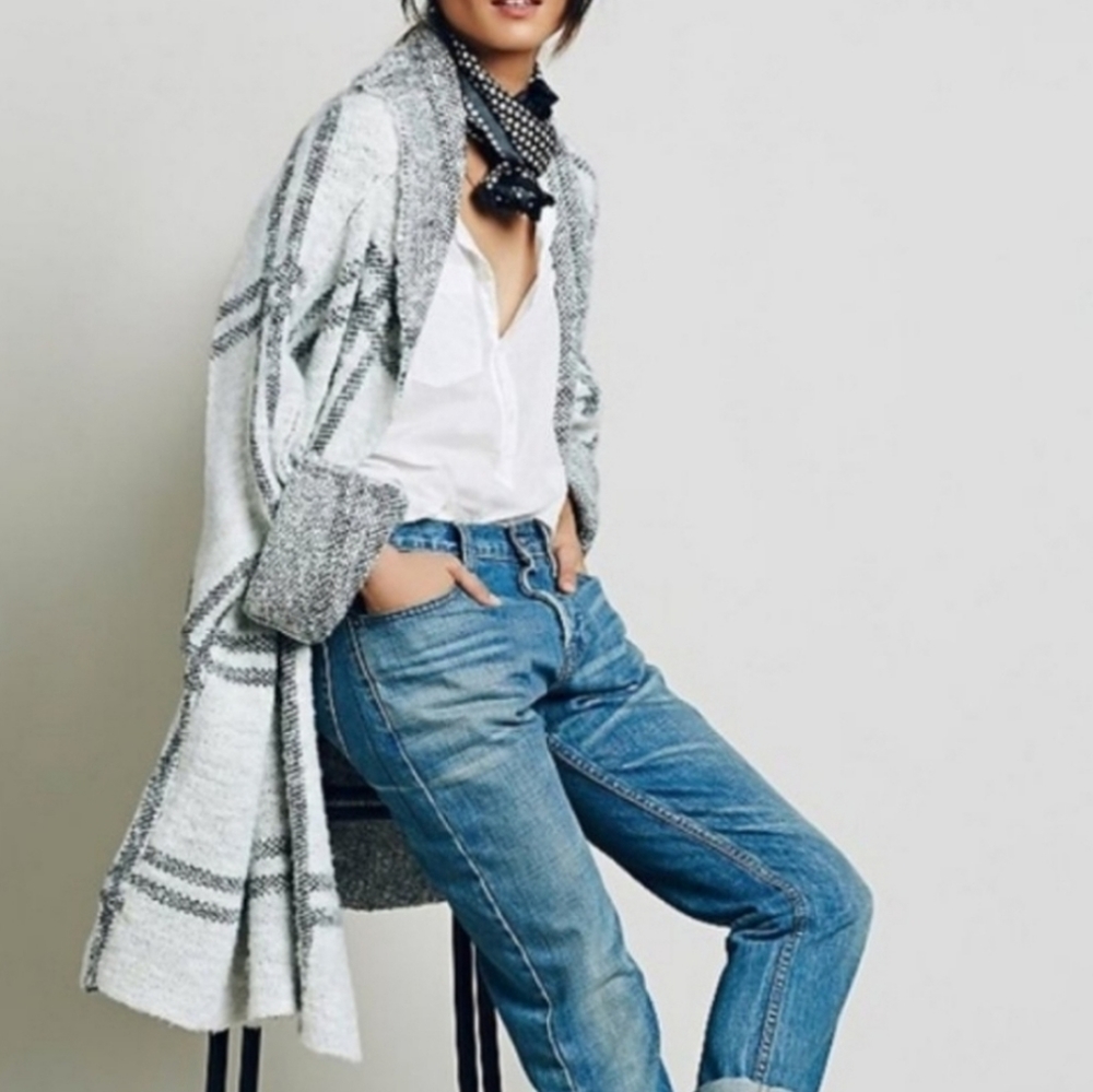Free People Windowpane Plaid Cardigan